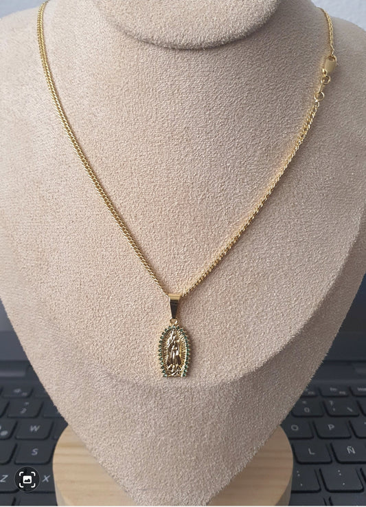 Cadena Continua 45cm + Colgante Virgen Guadalupe