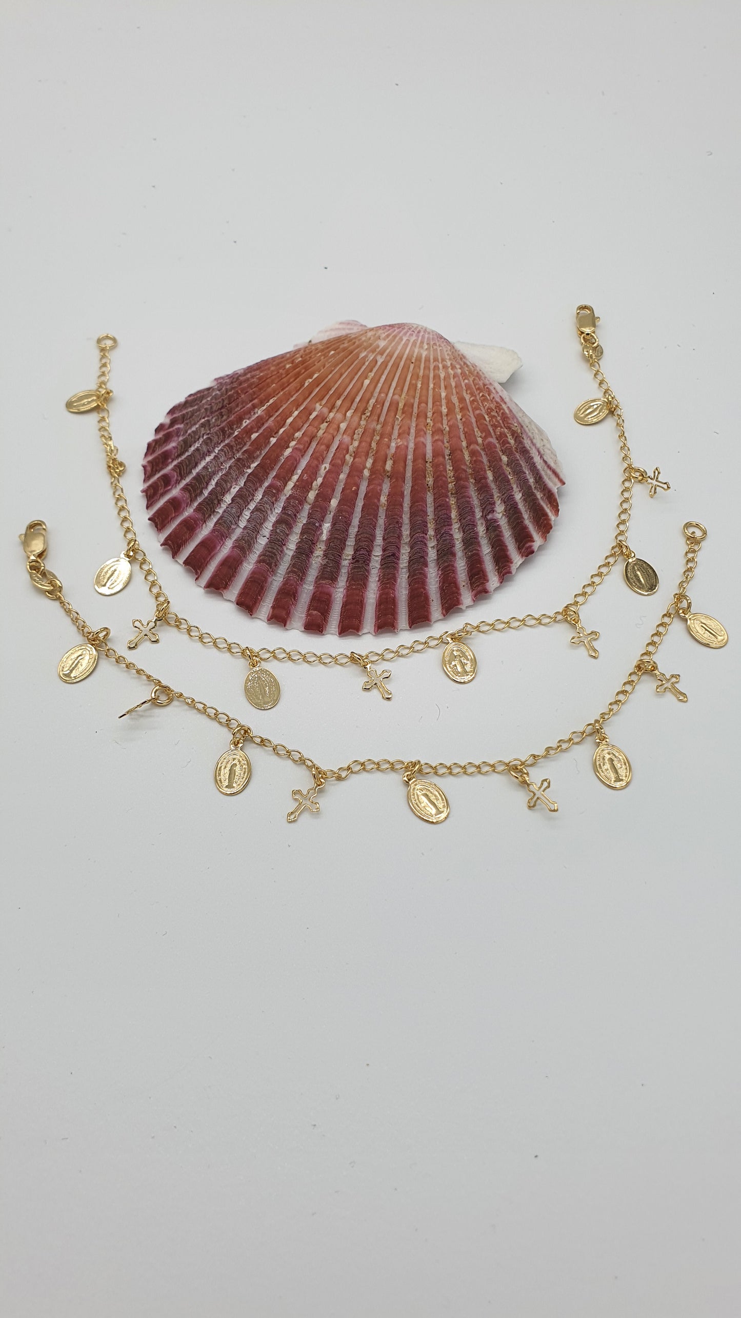 Pulsera virgen y Cruz