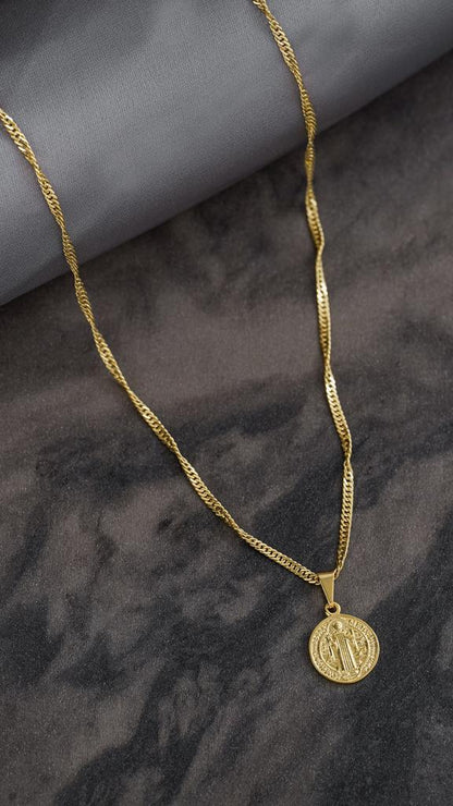 Cadena Singapur 60cm + Colgante San Benito