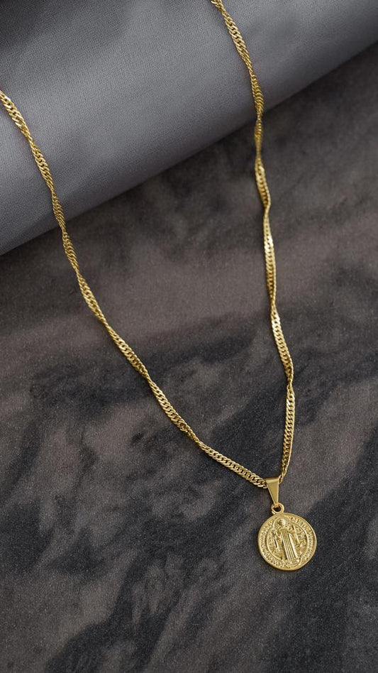 Cadena Singapur 60cm + Colgante San Benito