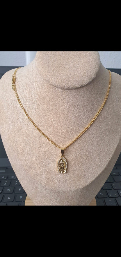 Cadena Continua 45cm + Colgante Virgen Guadalupe
