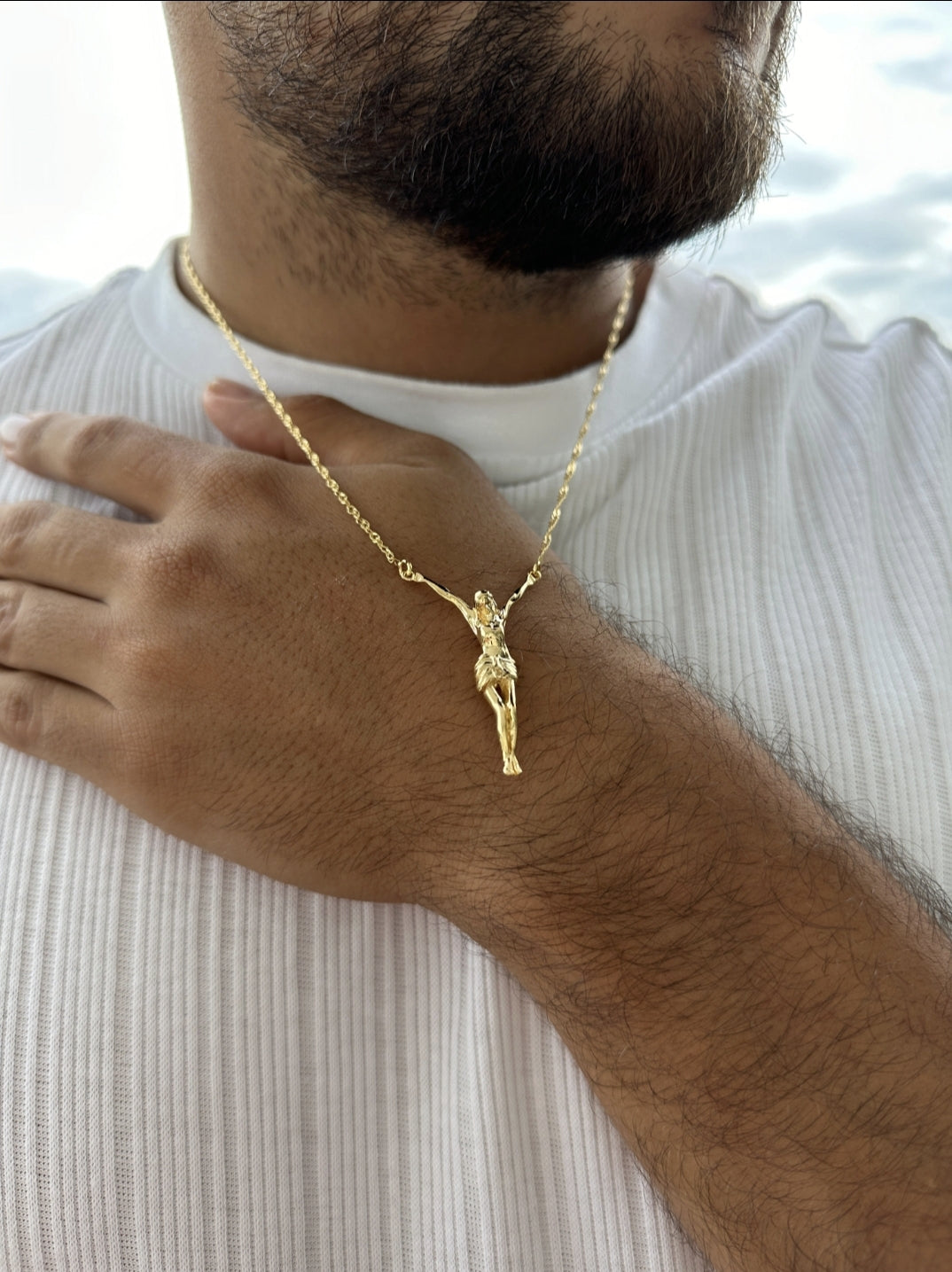 Cadena Con Dije Cristo de 50cm