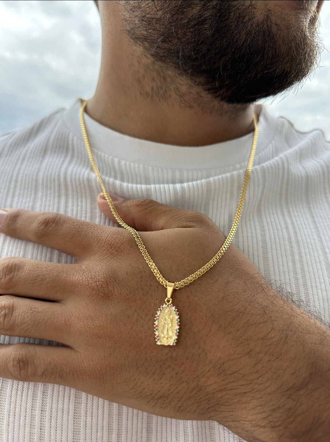 Cadena Chinesca + Colgante Virgen