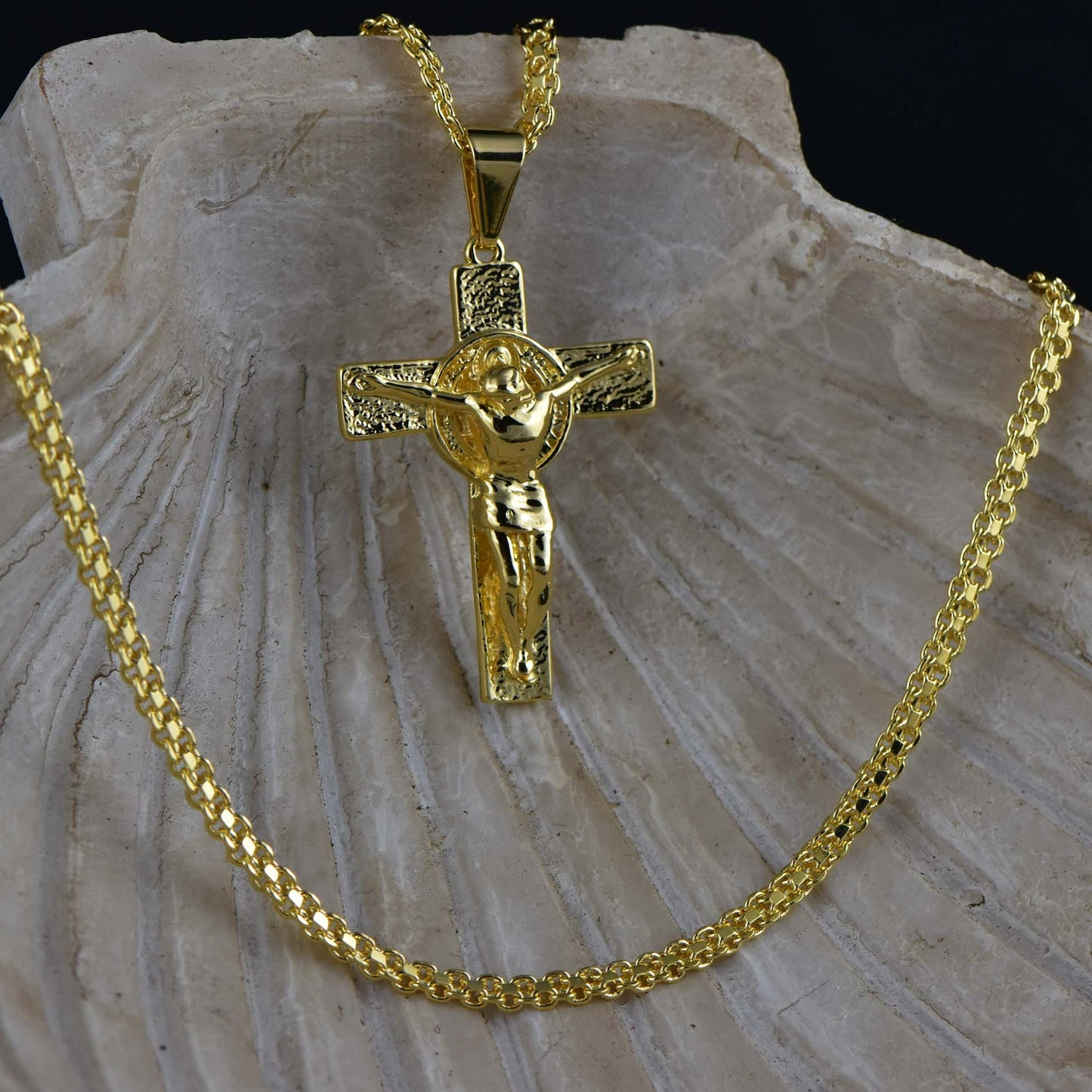 Cadena Chinesca 60cms + Colgante Cruz San Benito