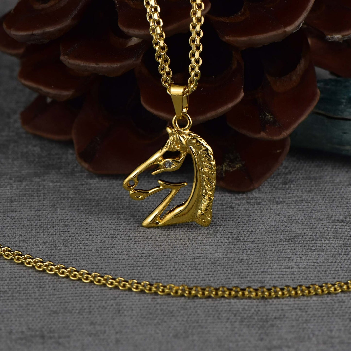 Cadena Chinesca 60cms + Colgante Caballo