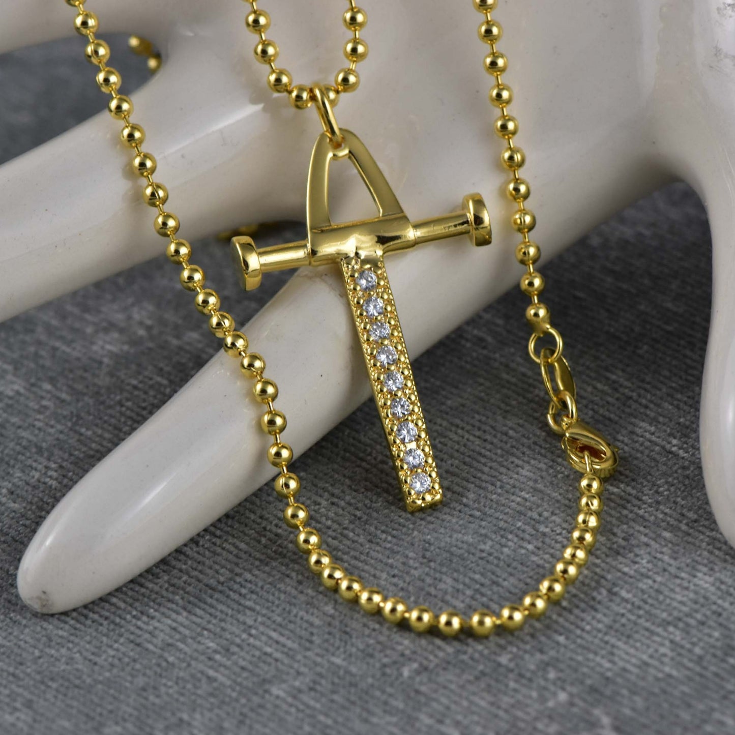 Cadena Militar 60cms + Colgante Cruz Péndulo
